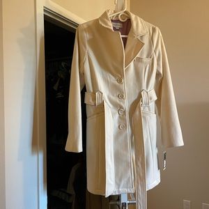 **Brand New** Target/Merona Long Cream Peacoat Jacket w/ Belt